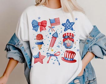 Retro 4 lipca PNG: Patriotyczne kliparty z gwiazdami i paskami (pobieranie cyfrowe)