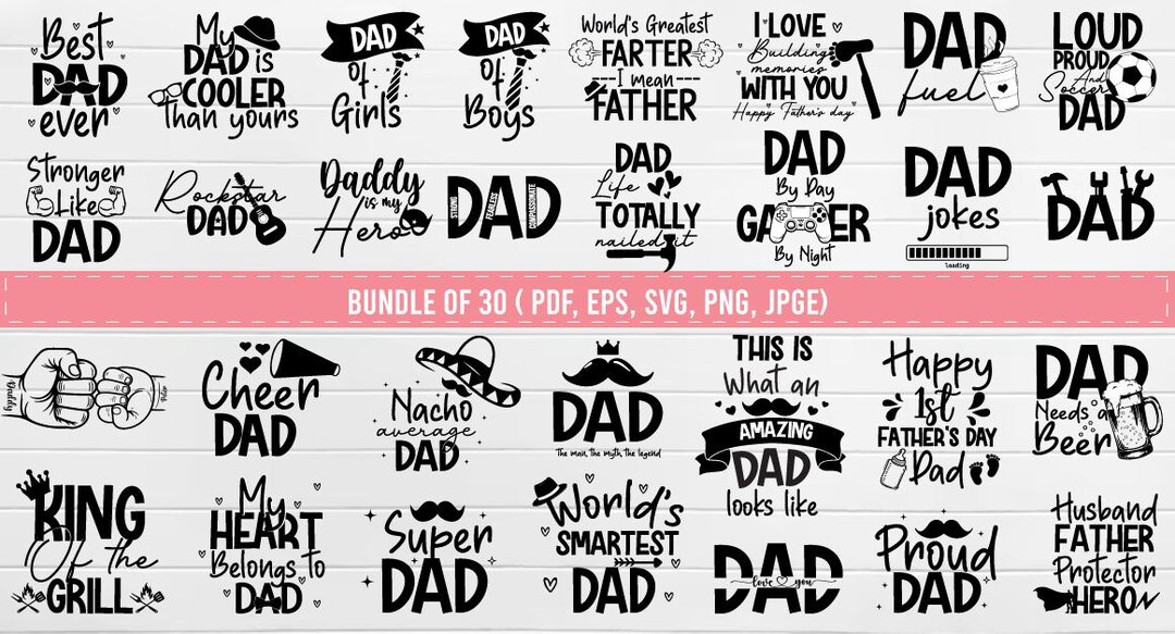 Funny Dad SVG Bundle: Father's Day Shirt Designs (digital Download - Etsy