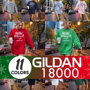 Gildan 18000 Mockup Bundle, Sweatshirt Mockup Bundle, Women Fall Mockup, Christmas Sweater Mockup, G18000 Mockup, Gildan G180 Mockup Bundle