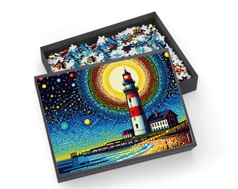Lighthouse Jigsaw Puzzle, Radiant Seaside Design, 1000-Piece