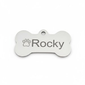 Custom Dog Tag – Personalized Bone-Shaped Pet ID – Engraved Name & Phone Number – Stainless Steel Tag for Pets