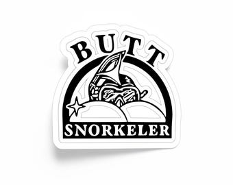 Butt Snorkeler Funny Vinyl Sticker: Hilarious Die Cut Decal