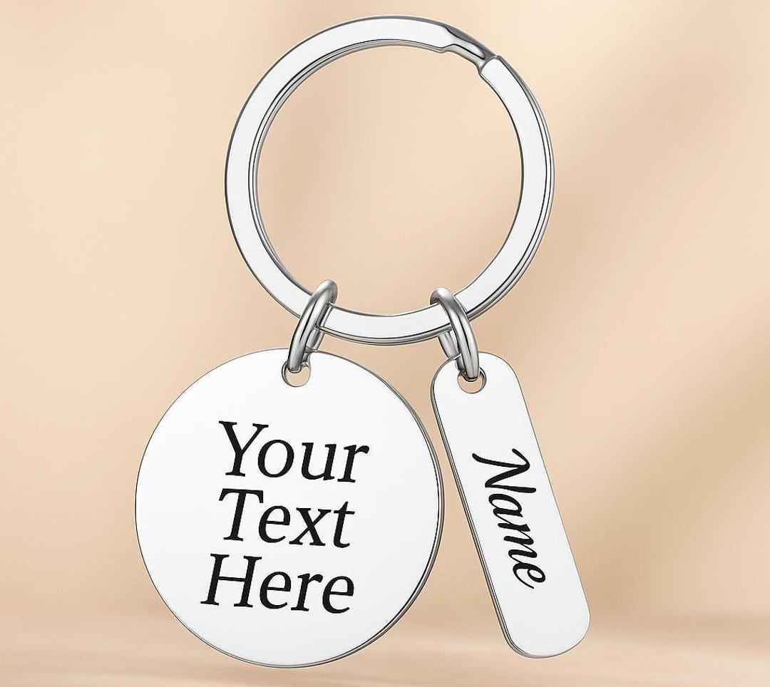 Custom Engraved Keychain – Personalized Stainless Steel Tag – Pet ID ...