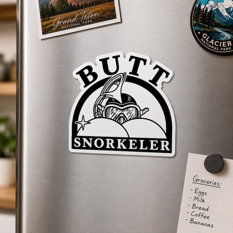 Butt Snorkeler Funny Vinyl Sticker: Hilarious Die Cut Decal image 2