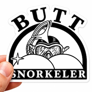 Butt Snorkeler Funny Vinyl Sticker: Hilarious Die Cut Decal image 1