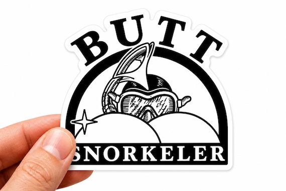 Butt Snorkeler Funny Vinyl Sticker: Hilarious Die Cut Decal