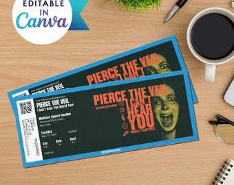 Peirce the Veil Tour Ticket Editable Printable Concert Ticket
