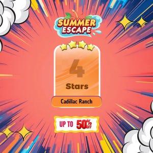 Cadillac Ranch - 4 Stars Set 16 - Monopoly_Go_Sticker - Album Summer Escape