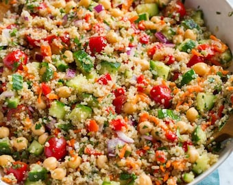 Receta saludable: Ensalada de quinoa | Apta para dieta cetogénica | Receta de ensalada imprimible | Descargar PDF