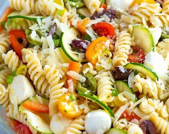 Healthy Recipe, Quick and Easy Pasta Salad | Printable Salad Recipe | Download PDF.
