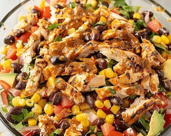 Healthy Recipe, Quick Southwest Chicken Salad | keto friendly | Printable Salad Recipe | Download PDF