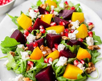 Healthy Recipe, Roasted Beet Salad | Keto Friendly | Printable Salad Recipe | Download PDF