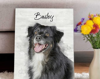 Custom Dog Portrait Canvas: Personalized Pet Memorial Art