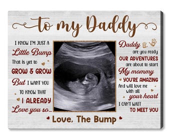 Lienzo de ecografía personalizado: regalo para papá, anuncio de embarazo