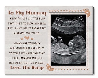 Lienzo fotográfico personalizado de ecografía: Regalo para la futura mamá de parte de Bump