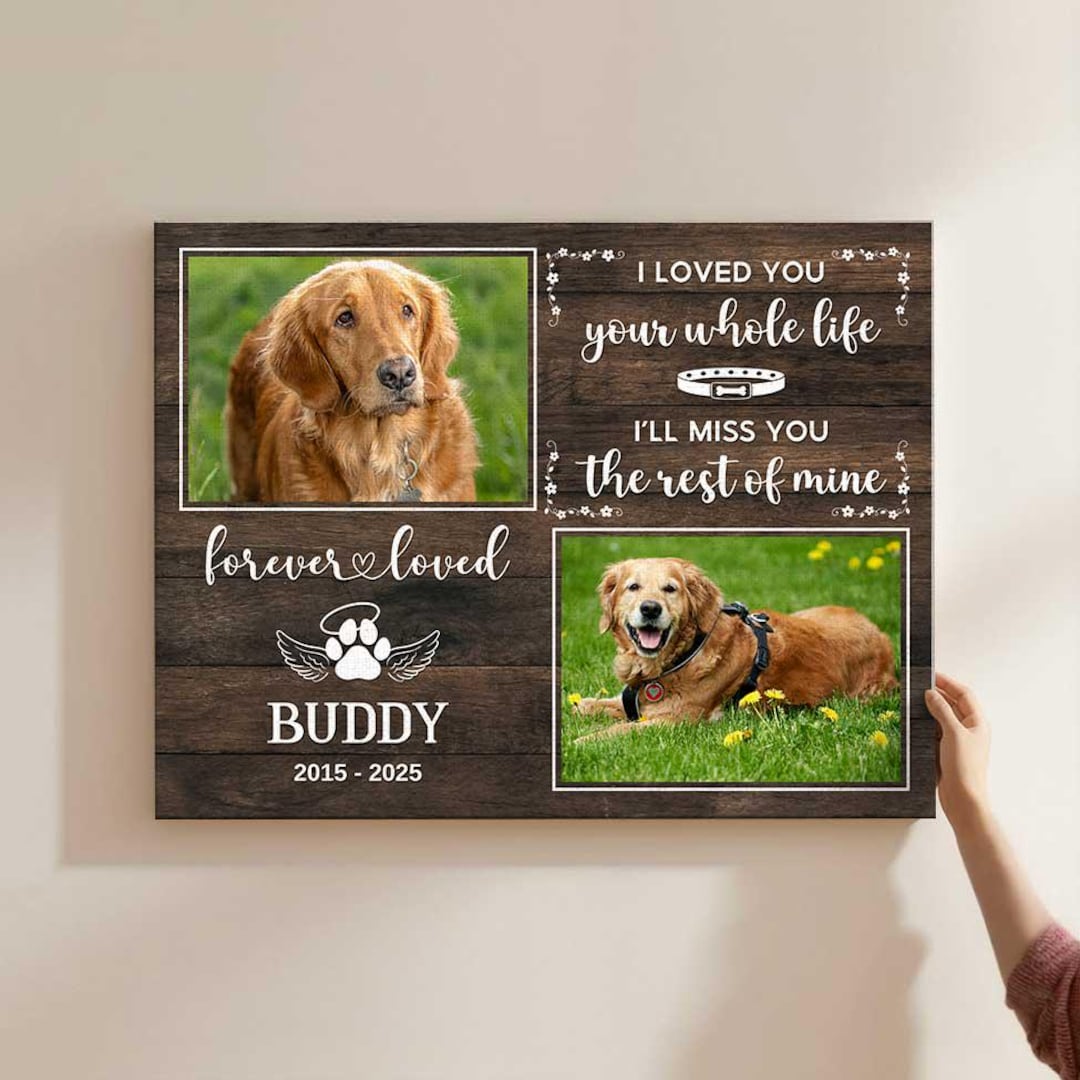 Personalized Dog Memorial Photo Canvas - Pet Loss Sympathy Gift - Etsy