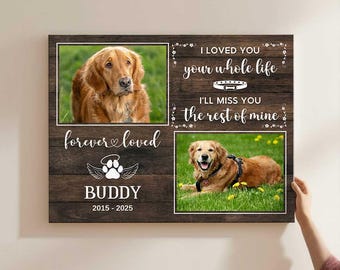 Personalized Dog Memorial Photo Canvas - Pet Loss Sympathy Gift