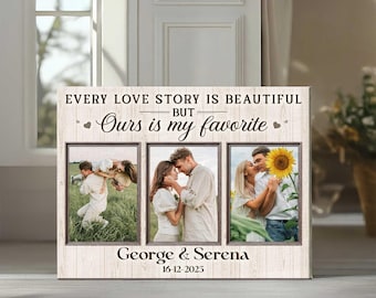 Impresión fotográfica personalizada en lienzo, recuerdo de una historia de amor, regalo de aniversario