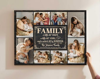 Personalized Family Photo Collage Canvas: Custom Wall Art Gift