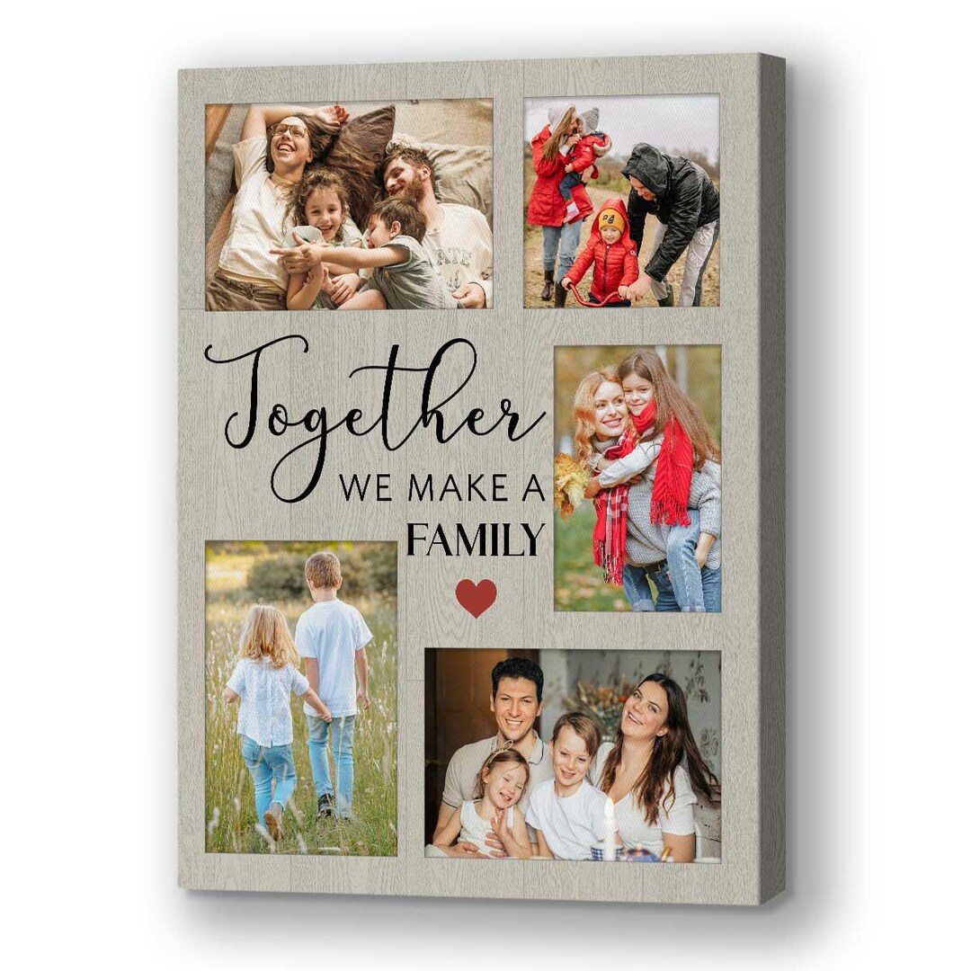 Custom Family Photo Collage Canvas, Personalized Anniversary Gift - Etsy