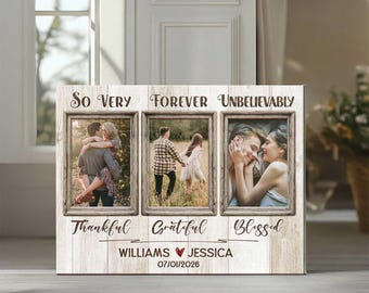 Personalized Rustic Photo Canvas: Anniversary Gift, Couple Keepsake Wall Art