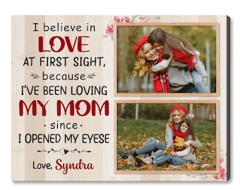 Lienzo fotográfico personalizado: regalo de hija a mamá, arte de pared personalizado