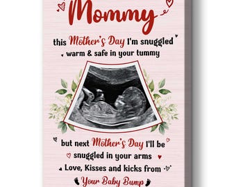 Lienzo fotográfico personalizado de ecografía, regalo para el primer Día de la Madre, decoración de pared para guardar recuerdos de la barriga de embarazada.