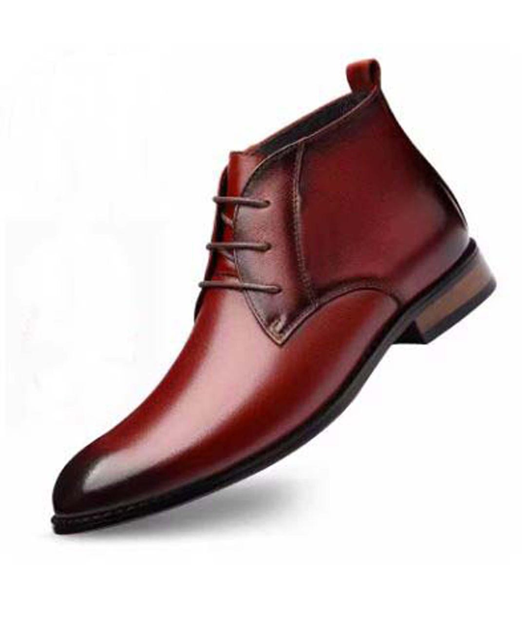 Men\'s Leather Chukka Boots in Burgundy - Classic Lace-Up Men main image 4