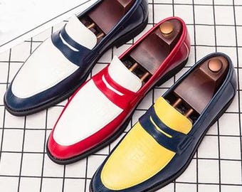 Handmade Genuine Alligator Textured Leather Stylish Loafers Slip-On Shoes For Men's