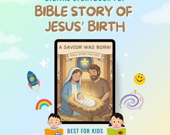 Jesus' Birth Storybook | Christian Kids Nativity Story (Printable PDF)