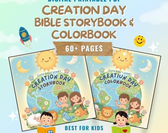 Creation Day Bible Storybook & Colorbook for Kids (Printable PDF)