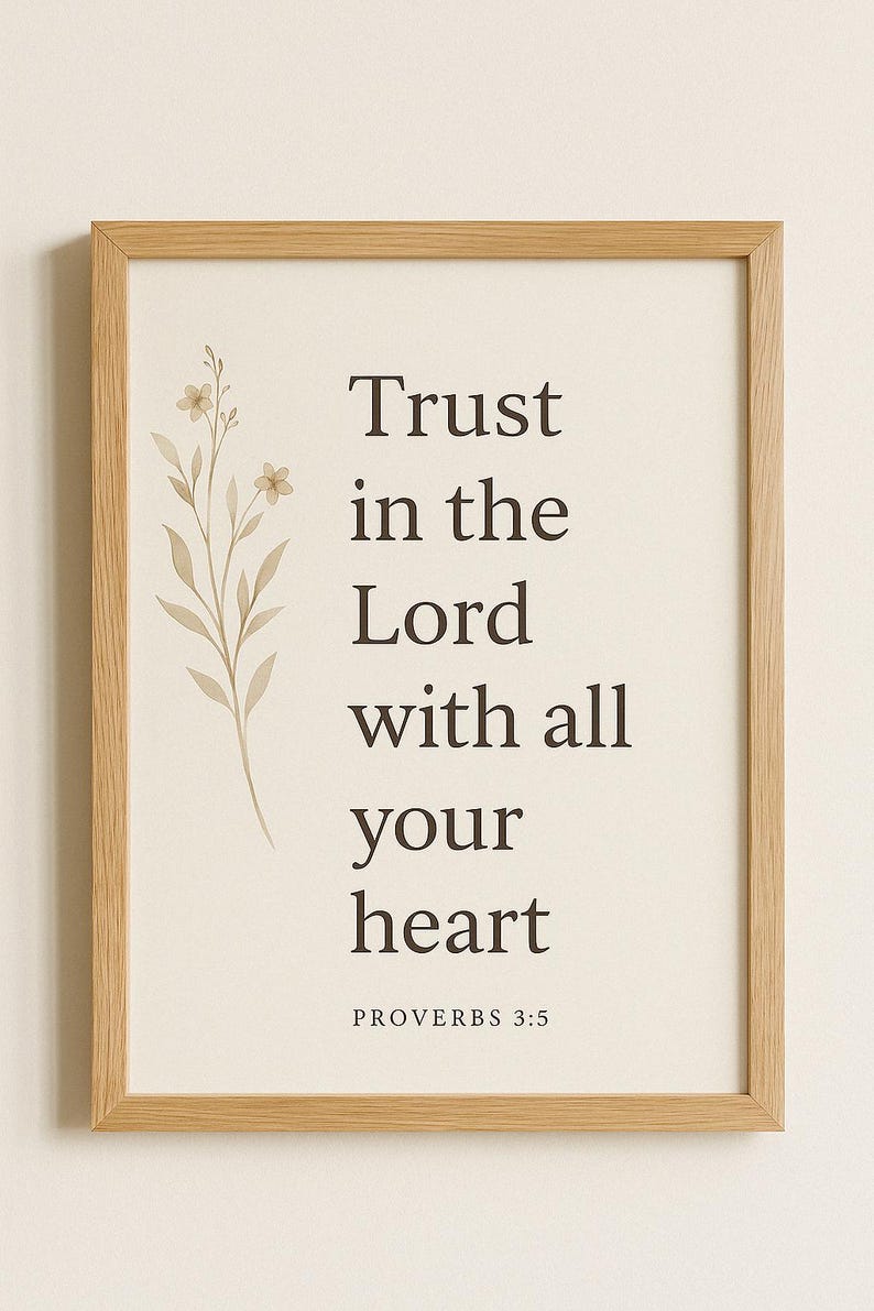Bible Verse Wall Art | Trust in the Lord | Proverbs 3:5 Printable ...