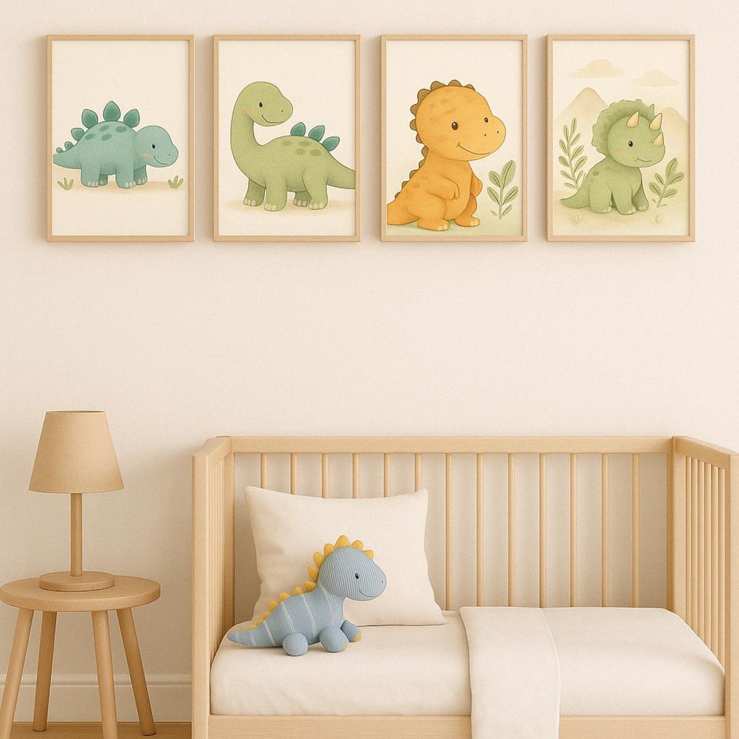 Dinosaur Nursery Wall Art Set | Printable Dino Room Decor for Boys ...
