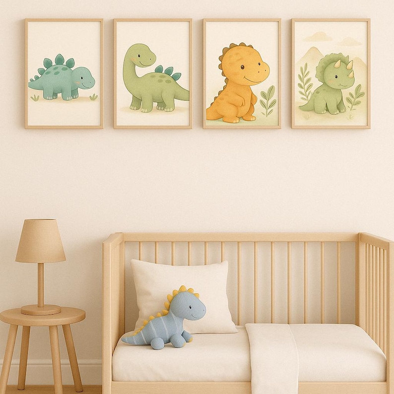 Dinosaur Nursery Wall Art Set | Printable Dino Room Decor for Boys ...