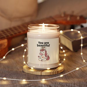 Unicorn candle - scented candle for children with a magical unicorn motif - gift idea for girls & boys - vegan children&#39;s room decoration