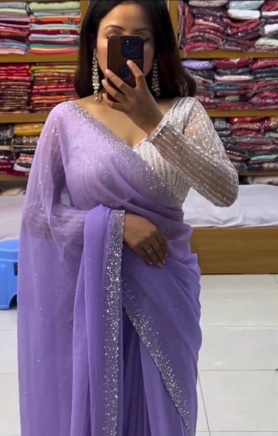 Georgette Sequence Saree