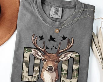 Comfort Colors® Hunting Dad Shirt, Fathers Day Shirt, Dad Shirt, Hunting T-Shirt, Deer Hunting Dad Tees, Fathers Day Gift, Hunter Lover Tee
