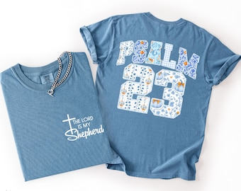 Comfort Colors® Psalm 23 Christian Shirt, The Lord Is My Shepherd Tee, Bible Verse Shirt, Retro Fall Faith Shirt,Thanksgiving Christian Gift