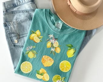 Comfort Colors® Lemon Shirt, Aesthetic Fruit Shirt, Fruit Shirt, Vintage Shirt, Graphic Shirt, Graphic T For Women, Gift For Her, Summer Tee
