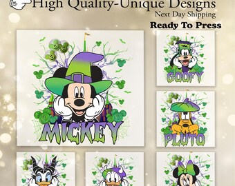 Halloween Mickey And Friends Heat Press, Halloween Disney Vacation 2026 DTF Transfer, Disney Family Trip 2026, Group Halloween Disneyland