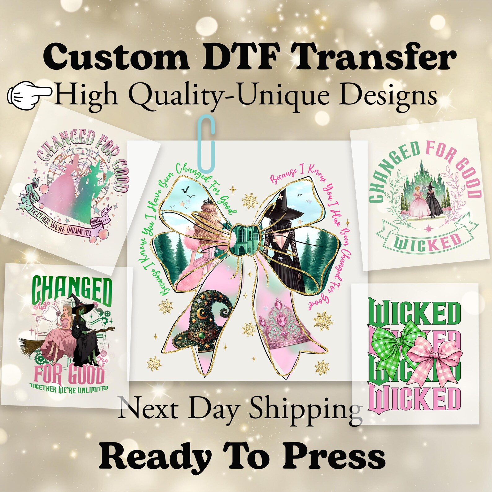 The Wicked Wizard DTF Transfer Ready to Press for T Shirt, Changed for ...