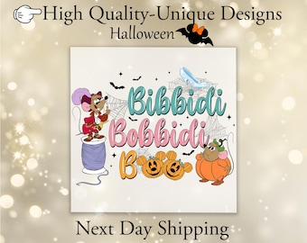 Bibbidi Bobbidi Boo, Halloween Transfers, Ready to Press, Personalized DTF Transfers, For Family Gifts, Heat Press DTF Transfers