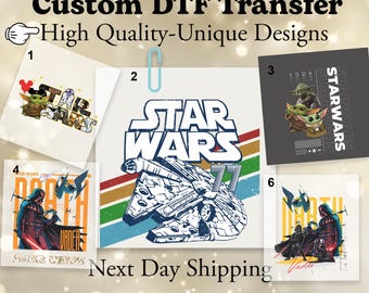 Disney Star Wars DTF Transfer, Galaxy's Edge Ready To Press, Disneyworld Full Color DTF Print, Disneyland Heat Press DTF, Cold Peel Dtf