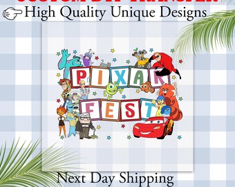 Disney Character Pixar Dtf Transfer Print, Toy Story Ready To Press, Character Pixar Heat Press, Full Color Heat Transfer.
