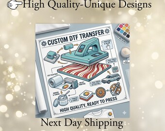Personalized DTF Heat Transfers, Ready to Apply, No Minimum Order