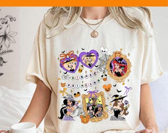 Disney Princess Halloween DTF, Halloween Princess Pumpkin Shirt, Trick Or Treat DTF, Disney Girls Halloween Dtf Transfer