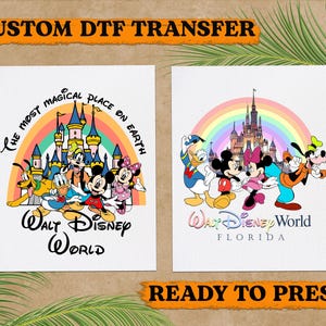 Disney Castle Dtf Transfers, Disney Castle Ready To Press, Disney Water Color Castle Heat Press, Disney Minnie Castle Iron On Transfe