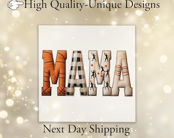 Crochet Mama Basketball DTF Transfer, Faux Yarn Mom Ready to Press Basketball Lover Gift Dtf, Basketball Mama Dtf Transfer