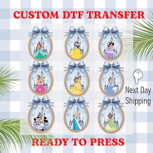 Princesses Coquette DTF Transfer, Disney Princesses Ready To Press, Princess Watercolor Heat Transfer, Disneyland Family Trip Birthday DTF