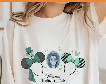 Welcome Foolish Mortals Dtf, Haunted Mansion Map Dtf Transfer, Stretching Room Ready to Press design, Disney Vintage Halloween sublimation